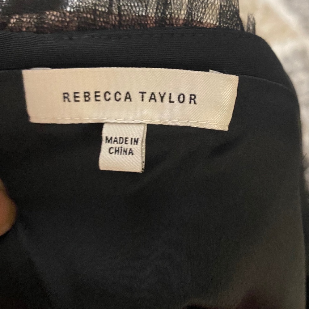 COPY - NWOT Rebecca Taylor Black Sleeveless Smocked Ruched tulle dress - Picture 12 of 13